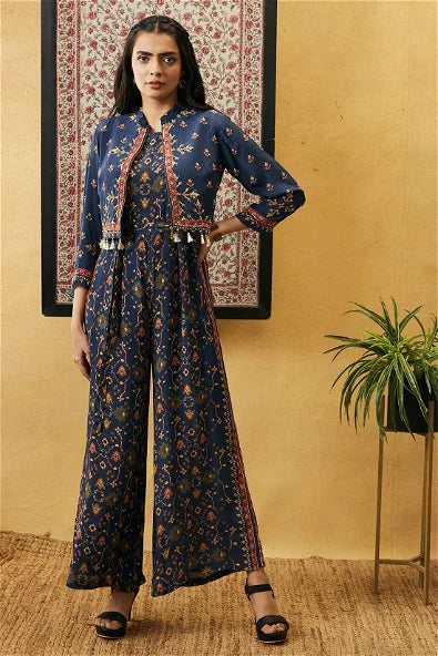 Women's Zahra Printed Jumpsuit With Jacket By Room9 The Popup Store