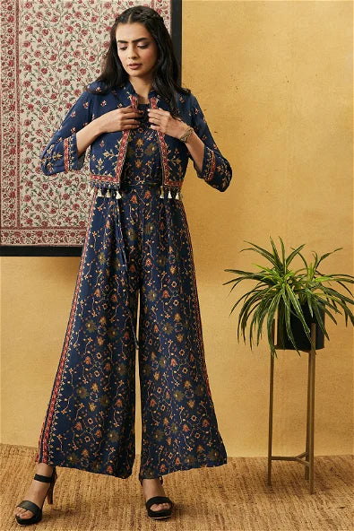 Women's Zahra Printed Jumpsuit With Jacket By Room9 The Popup Store