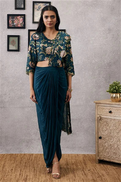 Women's Mehr Cutwork Pre-Draped Saree By Room9 The Popup Store