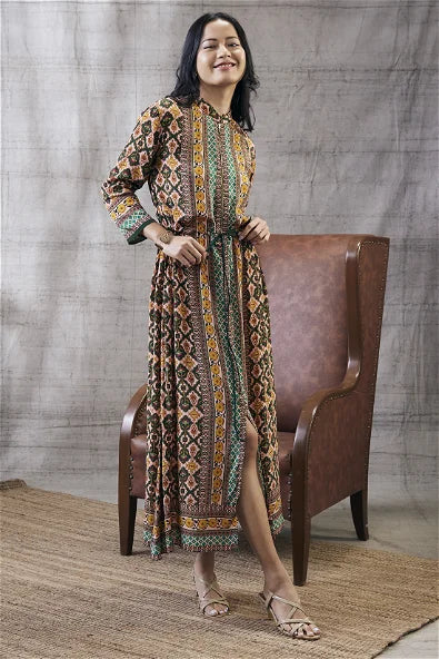 Women's Taahira Printed Long Dress By Room9 The Popup Store