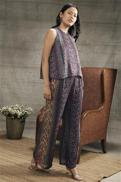 Women's Ikaya Printed Sequin Co-Ord Set By Room9 The Popup Store