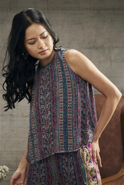 Women's Ikaya Printed Sequin Co-Ord Set By Room9 The Popup Store