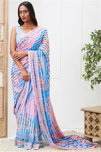 Women's Zaynab Sequin Pre-Drape Saree By Room9 The Popup Store