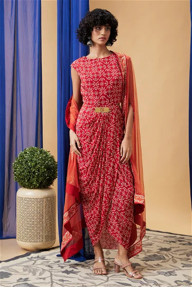 Women's Bandej Drape Dress With Cape By Room9 The Popup Store