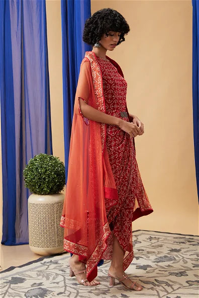 Women's Bandej Drape Dress With Cape By Room9 The Popup Store