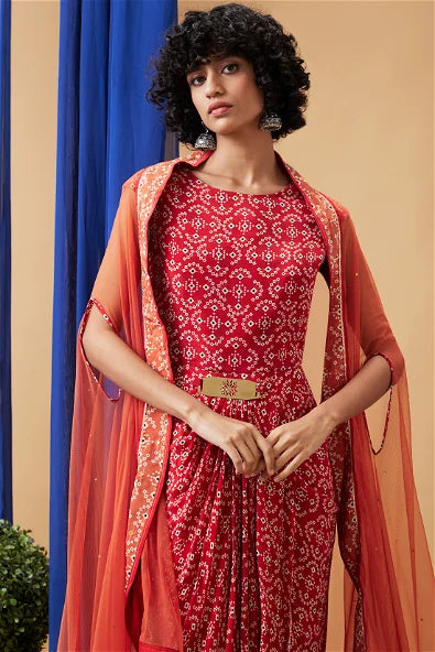 Women's Bandej Drape Dress With Cape By Room9 The Popup Store