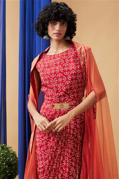 Women's Bandej Drape Dress With Cape By Room9 The Popup Store