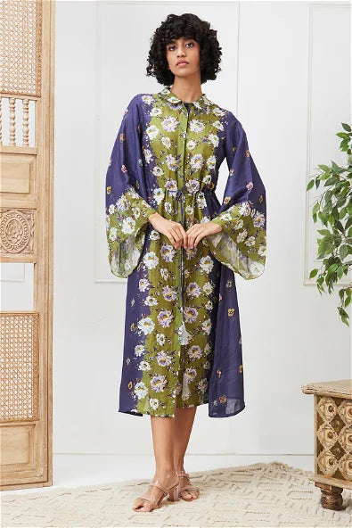 Women's Tasnim Embellished Dress With Waist Tie-Up By Room9 The Popup Store