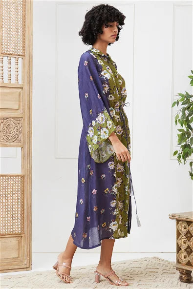 Women's Tasnim Embellished Dress With Waist Tie-Up By Room9 The Popup Store