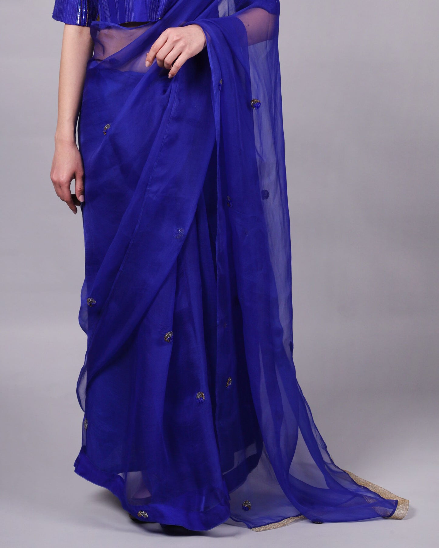 Women's Shurik Saree - Blue By Room9 The Popup Store