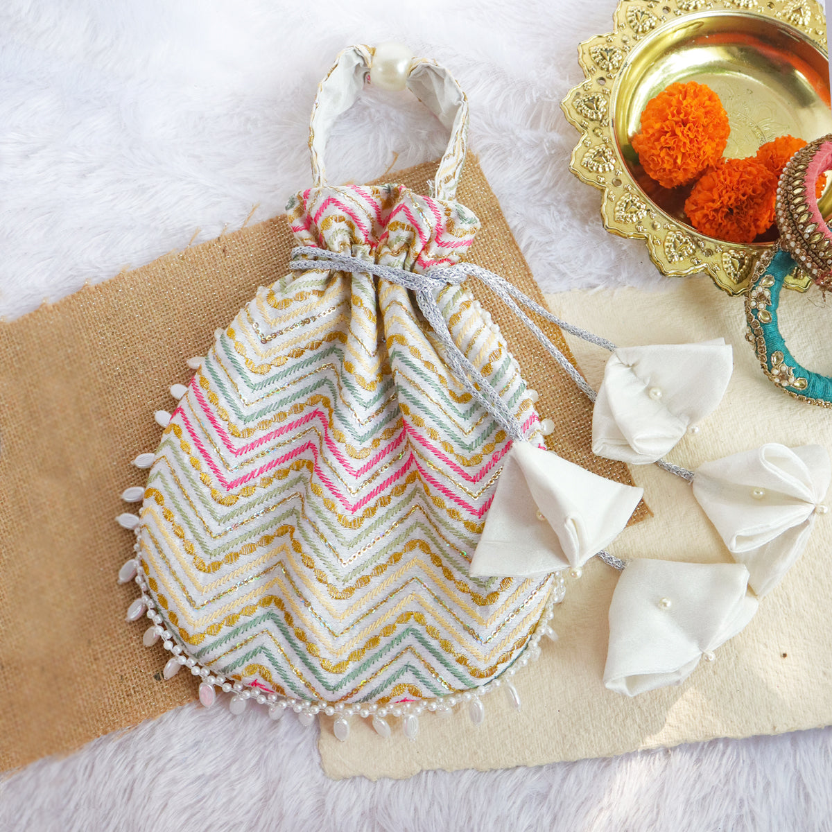 Women's Rainbow Rhapsody Potli By Room9 The Popup Store