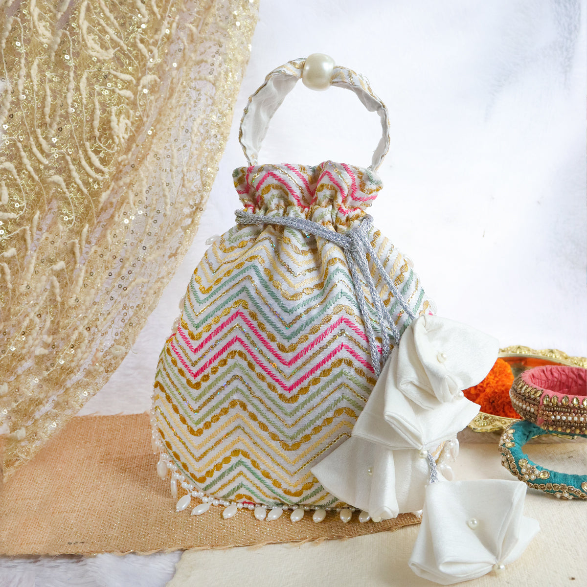 Women's Rainbow Rhapsody Potli By Room9 The Popup Store