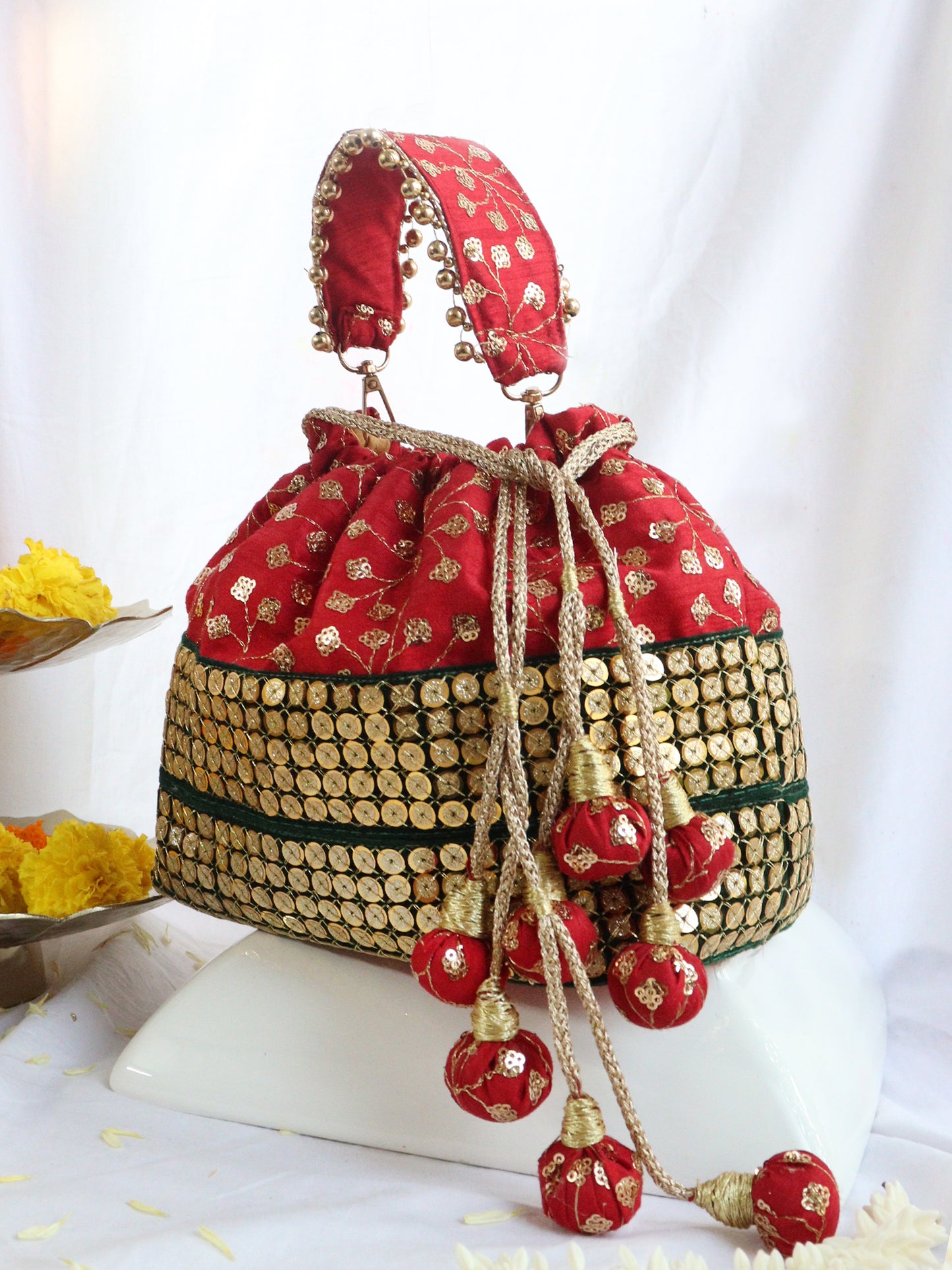 Women's Versatile Heritage Maroon Bucket Bag By Room9 The Popup Store