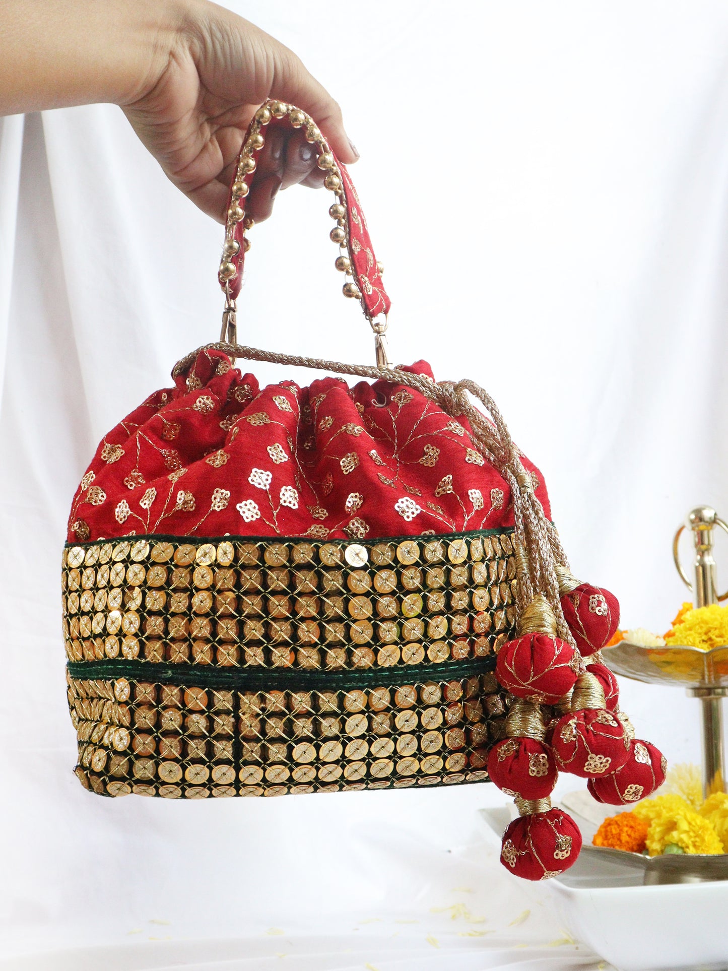 Women's Versatile Heritage Maroon Bucket Bag By Room9 The Popup Store