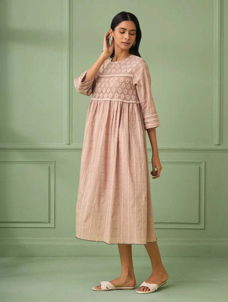 Women's Rose Calf-Length Lace Dress By Room9 The Popup Store
