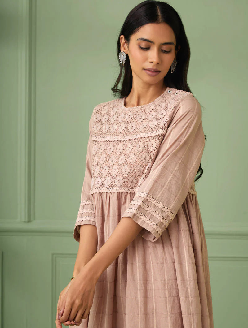 Women's Rose Calf-Length Lace Dress By Room9 The Popup Store