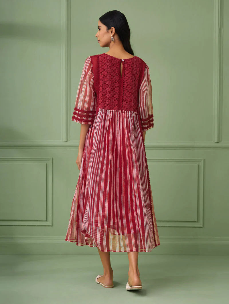 Women's Red-Rose Maxi Dress With Slip By Room9 The Popup Store