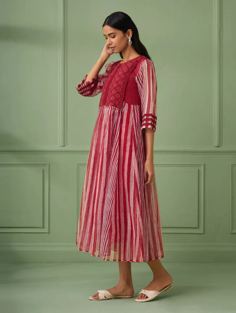 Women's Red-Rose Maxi Dress With Slip By Room9 The Popup Store