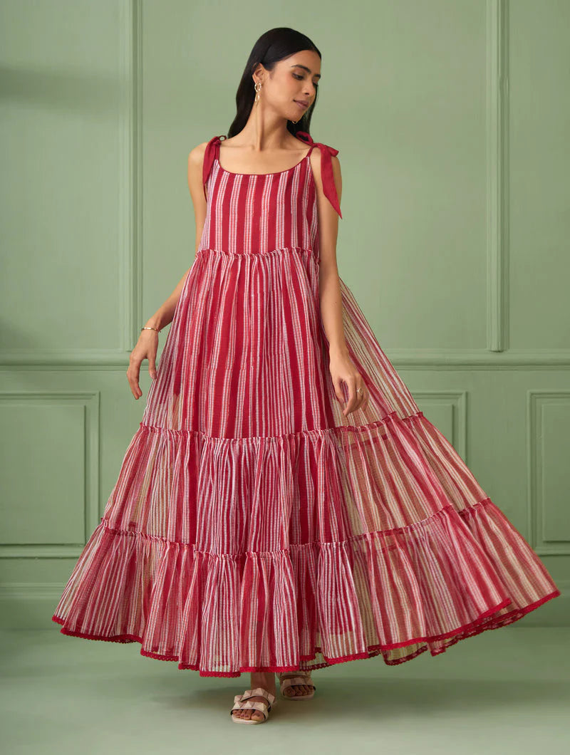 Women's Stripe Breezy Tiered Maxi Dress By Room9 The Popup Store