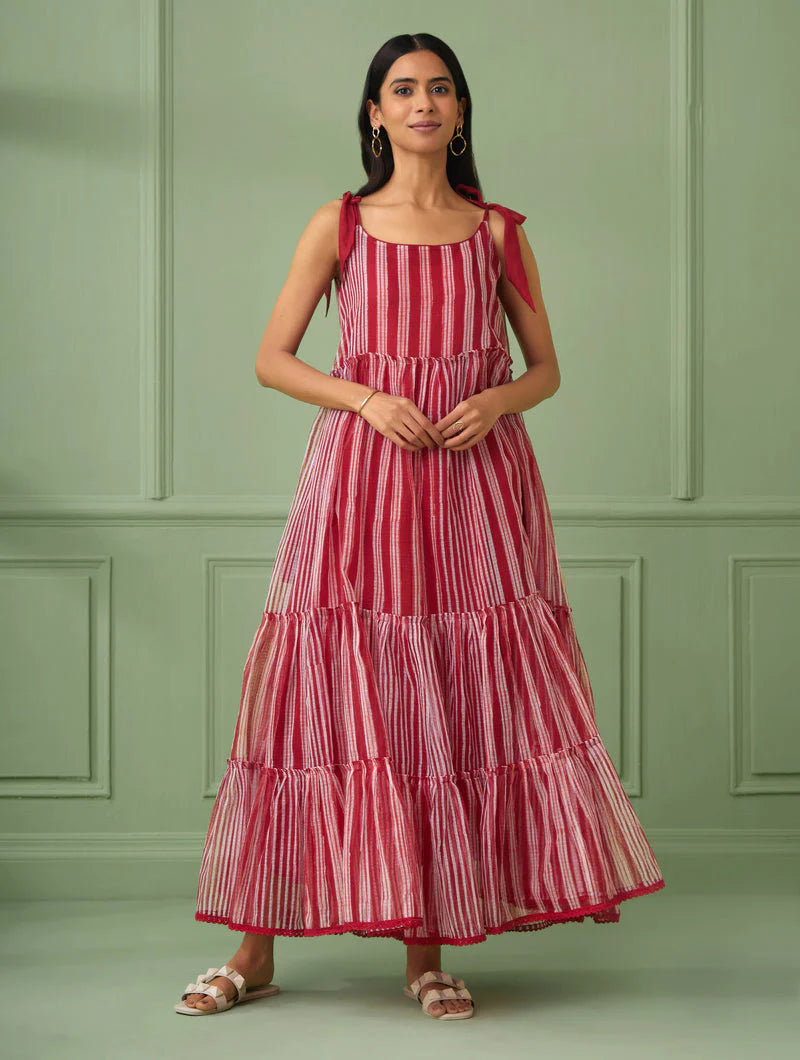 Women's Stripe Breezy Tiered Maxi Dress By Room9 The Popup Store