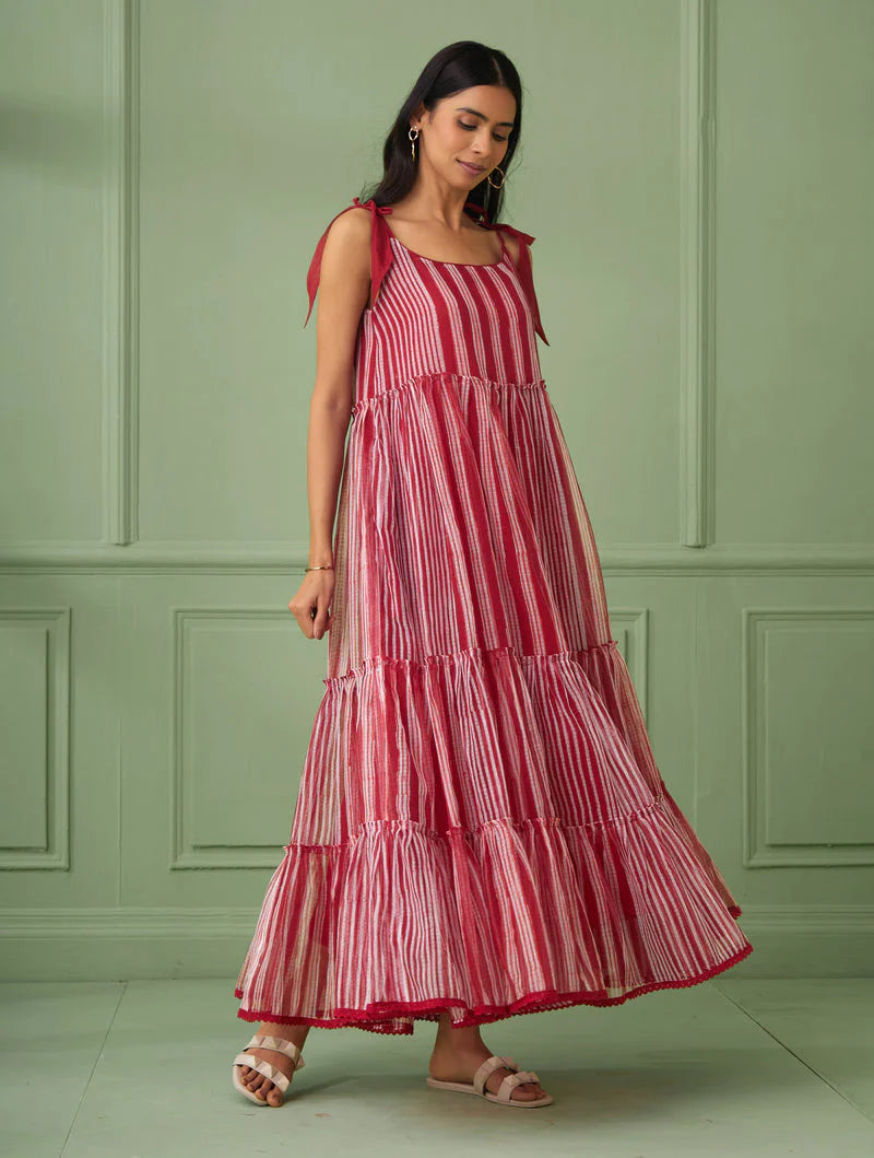 Women's Stripe Breezy Tiered Maxi Dress By Room9 The Popup Store