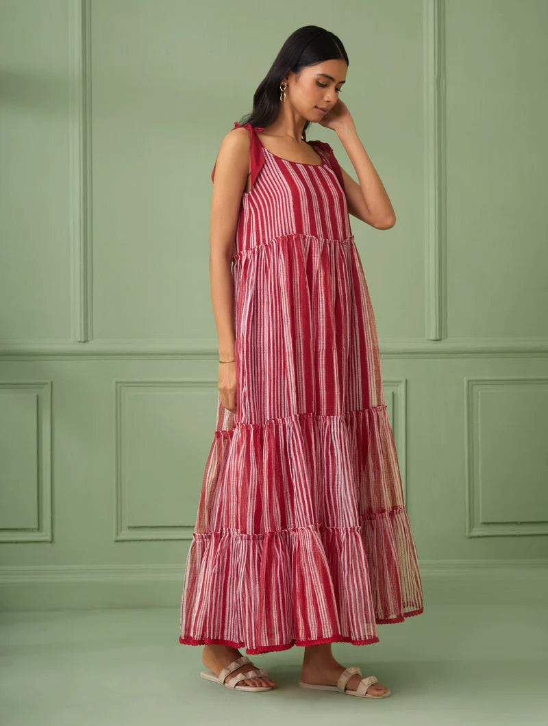 Women's Stripe Breezy Tiered Maxi Dress By Room9 The Popup Store