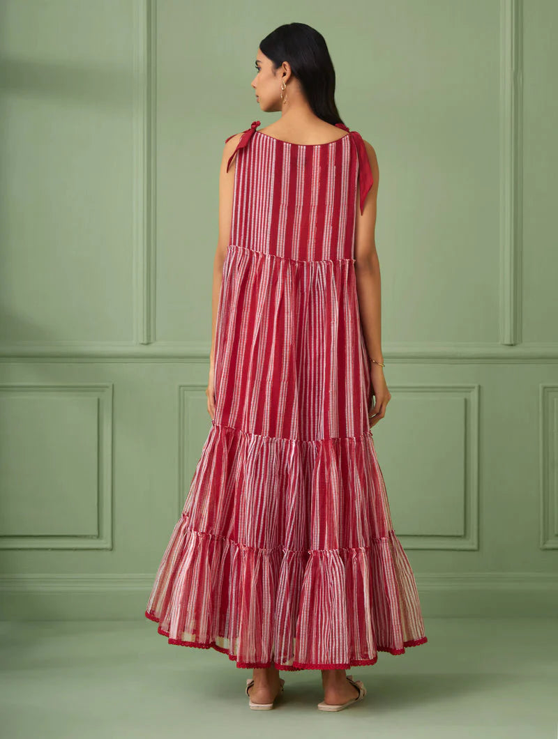 Women's Stripe Breezy Tiered Maxi Dress By Room9 The Popup Store
