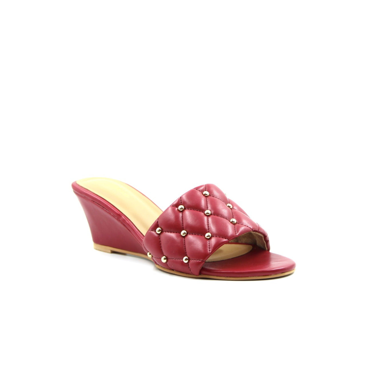 Women's Puffed Wedges Wine Red Color By Room9 The Popup Store