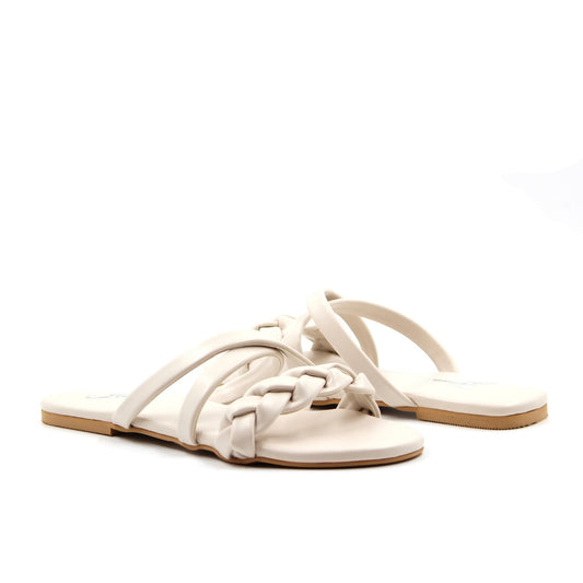Women's YS119 Cream Flats By Room9 The Popup Store