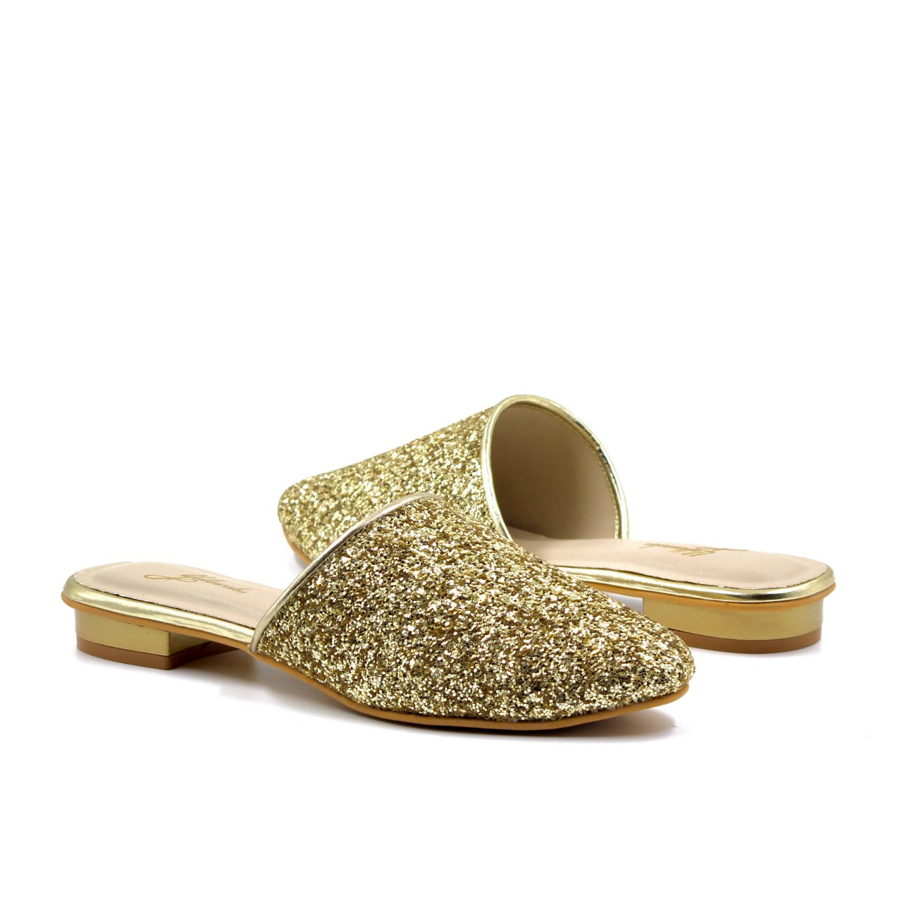 Women's YS121 Bling On Gold Flats By Room9 The Popup Store