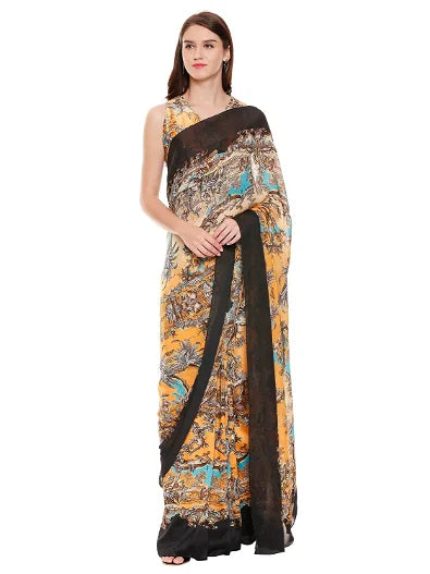 Women's Pre Stitched Saree Paired With Sleeveless Blouse Enhanced With Tassel Detail By Room9 The Popup Store