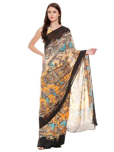 Women's Pre Stitched Saree Paired With Sleeveless Blouse Enhanced With Tassel Detail By Room9 The Popup Store