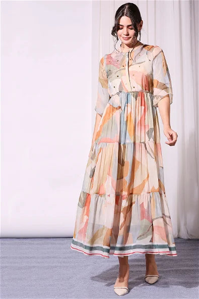 Women's Conversational Printed Tiered Dress By Room9 The Popup Store