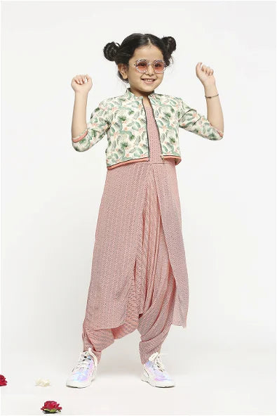 Women's Tropical Chevron Printed Jumpsuit Paired With Bomber Jacket By Room9 The Popup Store