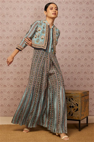 Women's Sarouk Printed Jumpsuit With Jacket By Room9 The Popup Store