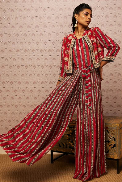 Women's Sarouk Embroidered Jumpsuit With Jacket By Room9 The Popup Store